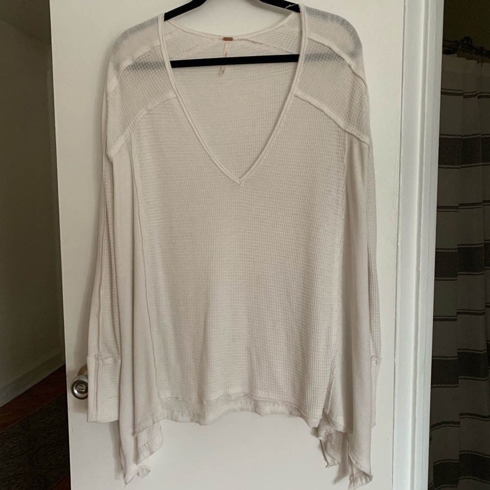 Free People Flowy v-neck long sleeve